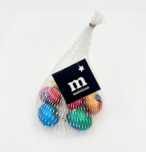 Picture of Mesh Bag Filled with 50g Solid Milk Chocolate Cadbury Eggs